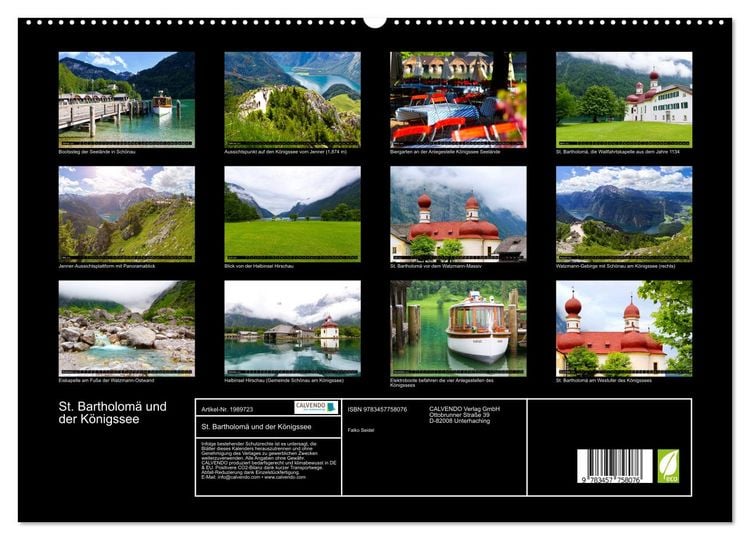 Produktbild: St. Bartholom&auml; und der K&ouml;nigssee (hochwertiger Premium Wandkalender 2026 DIN A2 quer), Kunstdruck in Hochglanz