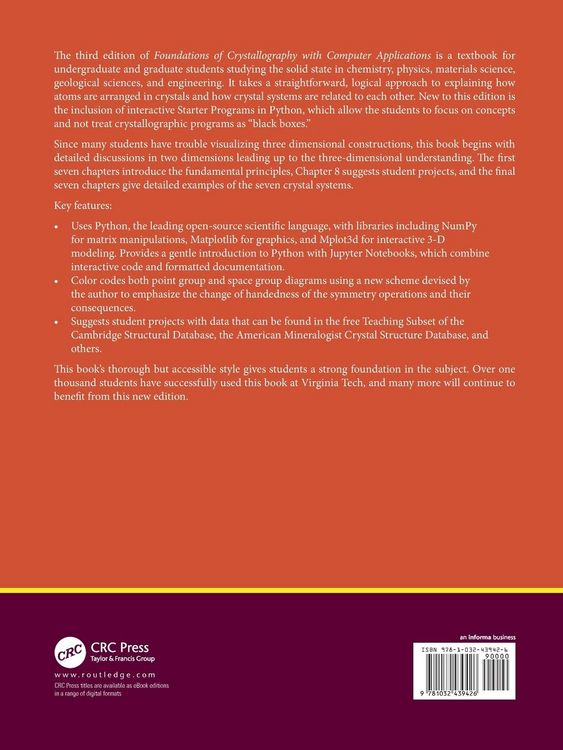 Produktbild: Foundations of Crystallography with Computer Applications