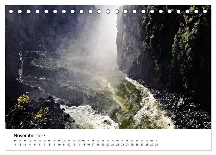 Produktbild: Weltnaturerbe Victoriaf&auml;lle - Der Rauch, der donnert (Tischkalender 2027 DIN A5 quer), CALVENDO Monatskalender