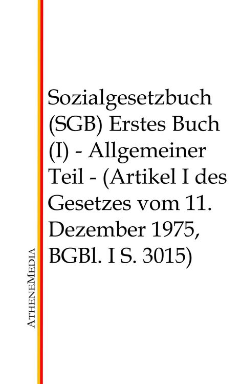 Produktbild: Sozialgesetzbuch (SGB) - Erstes Buch (I)