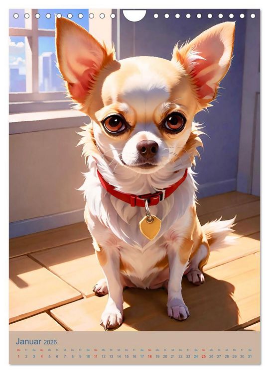 Produktbild: Chihuahuas. Kunstvolle Portr&auml;ts der kleinen Hunde (Wandkalender 2026 DIN A4 hoch), CALVENDO Monatskalender