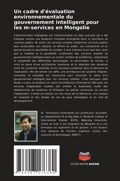 Produktbild: Un cadre d'&eacute;valuation environnementale du gouvernement intelligent pour les m-services en Mongolie