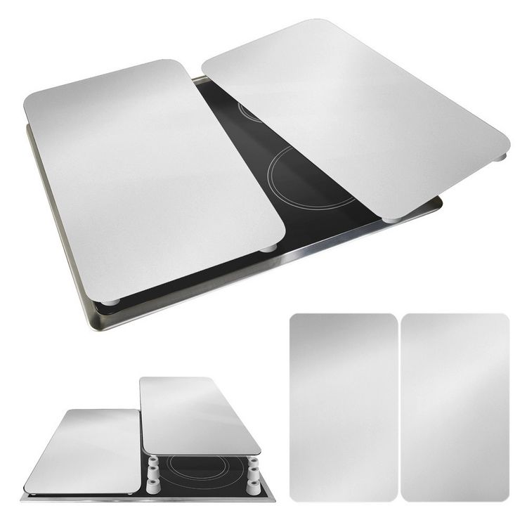 Produktbild: Herdabdeckplatte Universal Mod. Silber, 2er Set, f&uuml;r alle Herdarten geeignet