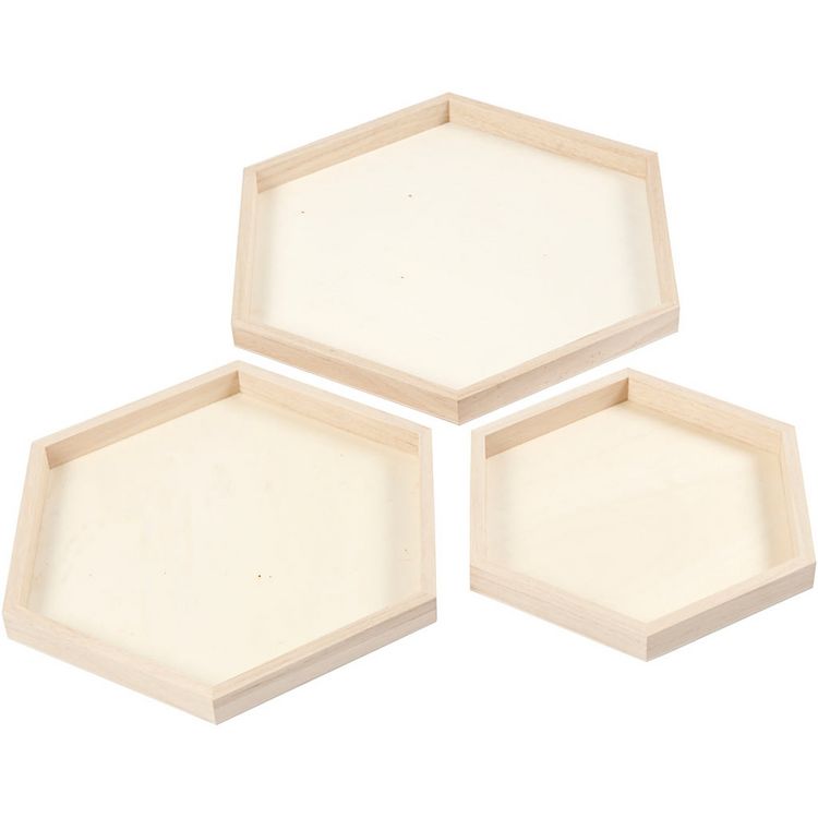 Produktbild: Creativ Company Tablett-Set, D 21+26+31 cm, 3 Stk, 1 Set