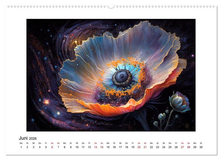 Produktbild: Kosmische Bl&uuml;ten (Wandkalender 2026 DIN A2 quer), CALVENDO Monatskalender
