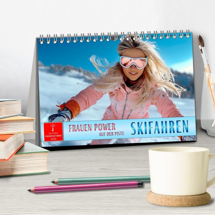 Produktbild: Skifahren - Frauen Power auf der Piste (Tischkalender 2026 DIN A5 quer), CALVENDO Monatskalender