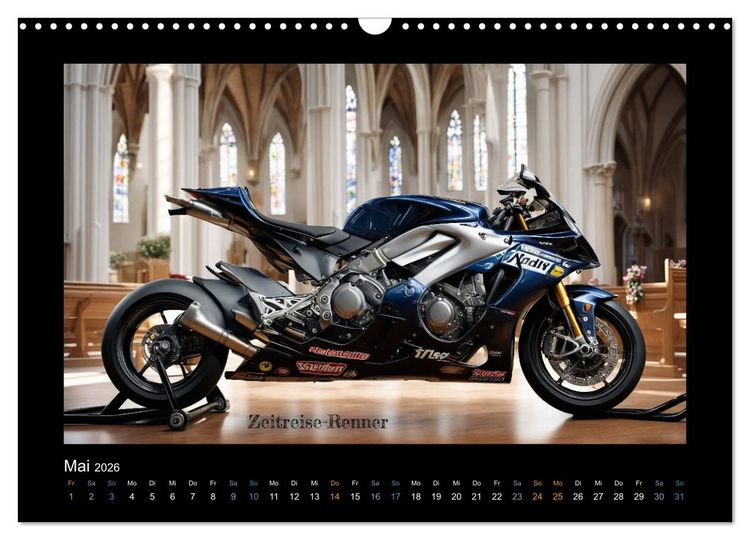 Produktbild: Verr&uuml;ckte 2-Rad Fantasien einer KI (Wandkalender 2026 DIN A3 quer), CALVENDO Monatskalender