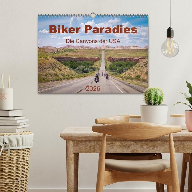 Produktbild: Biker Paradies - Die Canyons der USA (Wandkalender 2026 DIN A3 quer), CALVENDO Monatskalender