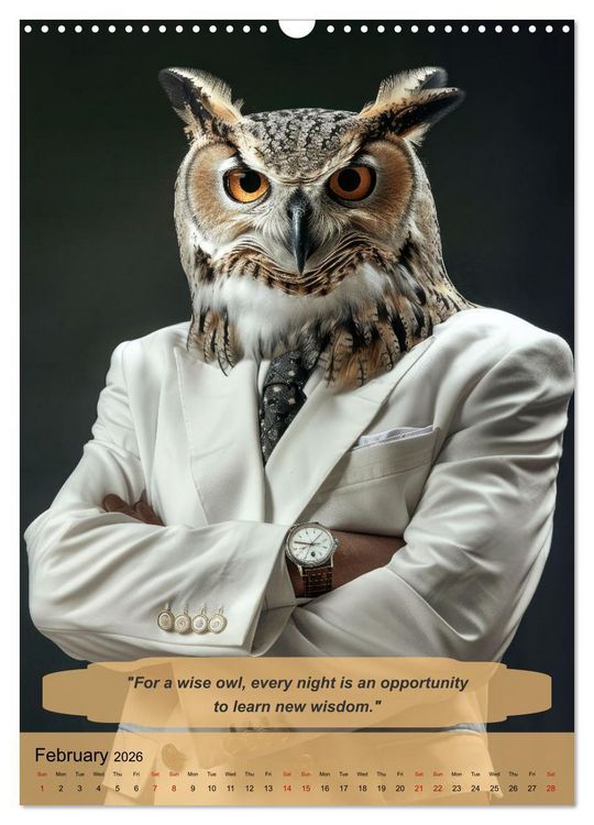 Produktbild: Funny manager wisdom from animals (Wall Calendar 2026 DIN A3 portrait), CALVENDO 12 Month Wall Calendar