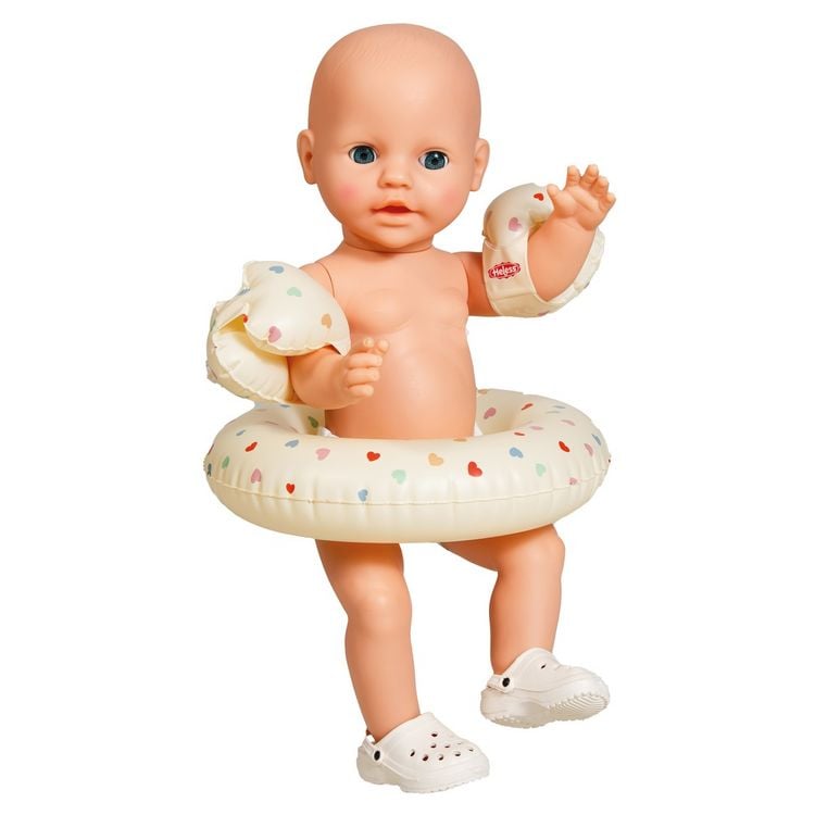 Produktbild: Puppen-Schwimmset ''Herz Konfetti'' mit Schwimmring, Schwimmfl&uuml;geln und Clogs,