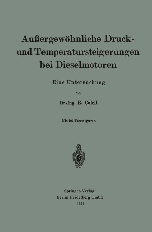 Produktbild: Au&szlig;ergew&ouml;hnliche Druck- und Temperatursteigerungen bei Dieselmotoren