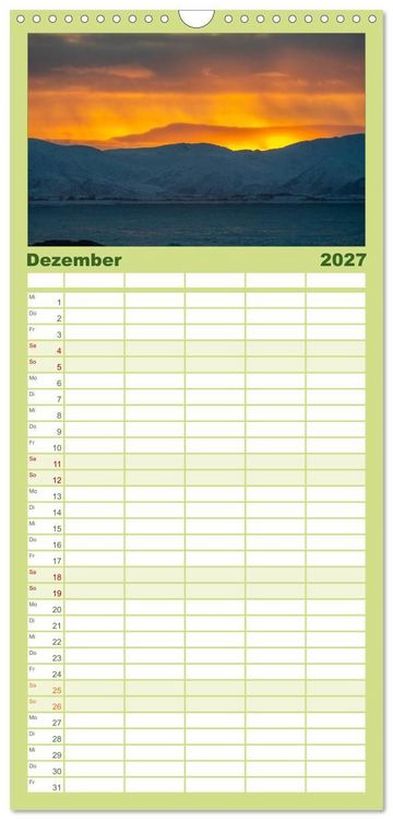 Produktbild: Familienplaner 2027 - Norwegische Landschaften mit 5 Spalten (Wandkalender, 21 x 45 cm) CALVENDO