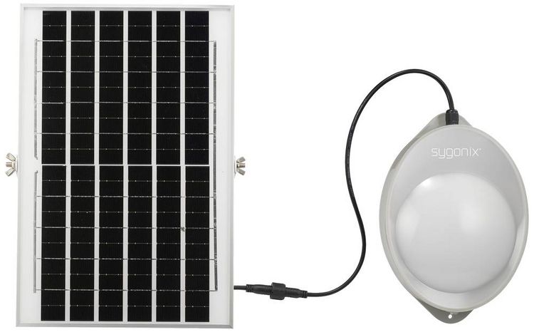 Produktbild: Sygonix SY-5596934 Solar-Außenwandleuchte mit Bewegungsmelder LED 10W Grau