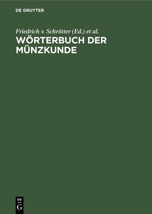 Produktbild: W&ouml;rterbuch der M&uuml;nzkunde