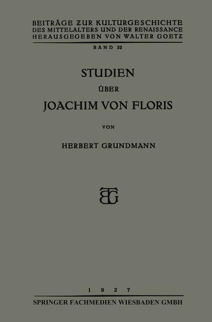 Produktbild: Studien &uuml;ber Joachim von Floris