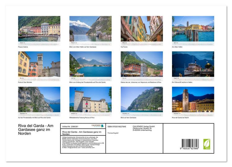 Produktbild: Riva del Garda - Am Gardasee ganz im Norden (Wandkalender 2026 DIN A3 quer), CALVENDO Monatskalender