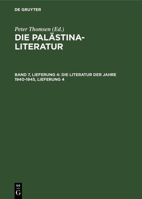 Produktbild: Die Literatur der Jahre 1940-1945, Lieferung 4