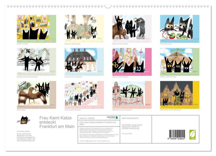Produktbild: Frau Kami Katze entdeckt Frankfurt am Main (hochwertiger Premium Wandkalender 2027 DIN A2 quer), Kunstdruck in Hochglanz
