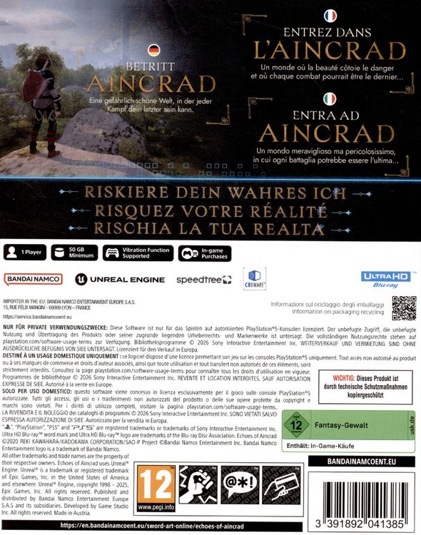 Produktbild: Echoes of Aincrad - Sword Art Online