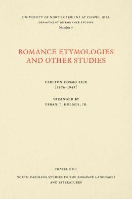 Produktbild: Romance Etymologies and Other Studies