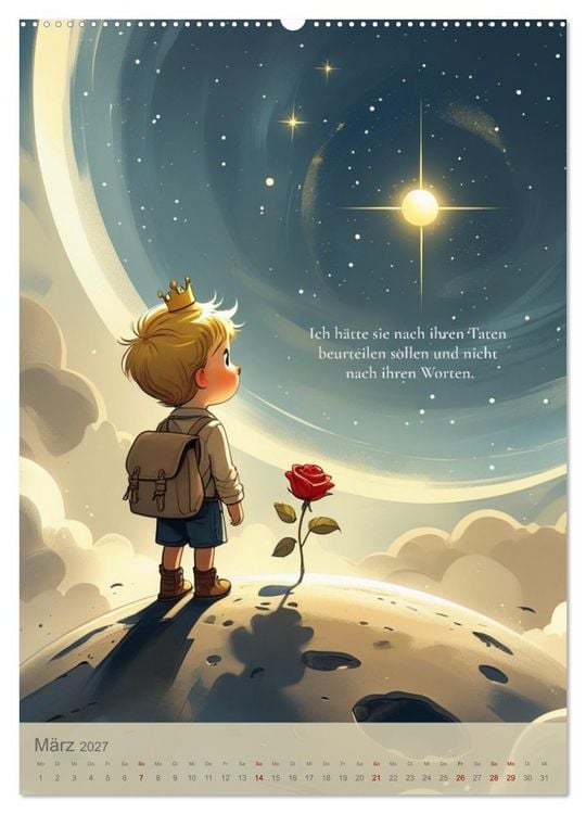 Produktbild: Man sieht nur mit dem Herzen gut &ndash; &Uuml;ber Liebe, Verantwortung und kleine Planeten (Wandkalender 2027 DIN A2 hoch), CALVENDO Monatskalender