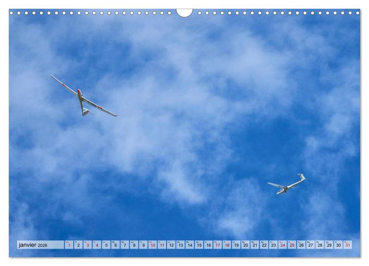 Produktbild: Voler en silence - la passion du vol &agrave; voile (Calendrier mural 2026 DIN A3 vertical), CALVENDO calendrier mensuel