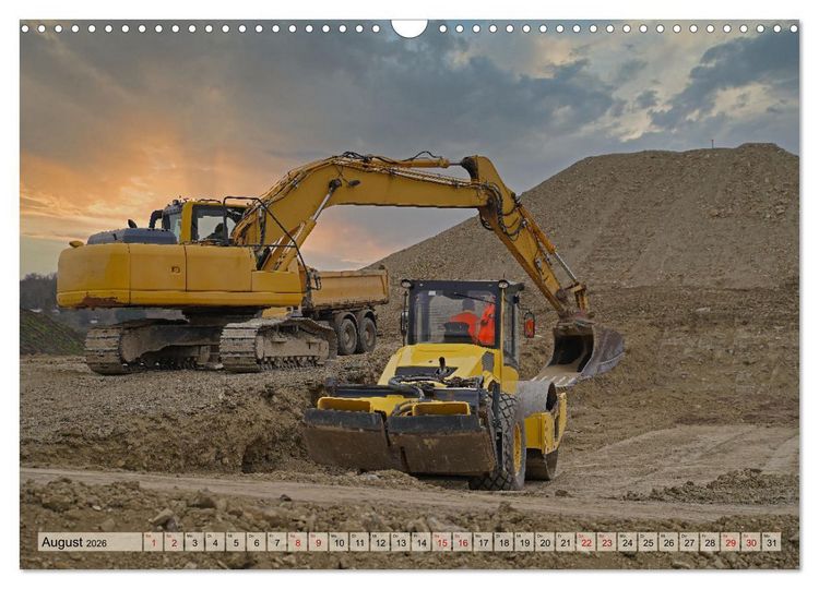 Produktbild: Bagger im Einsatz (Wandkalender 2026 DIN A3 quer), CALVENDO Monatskalender