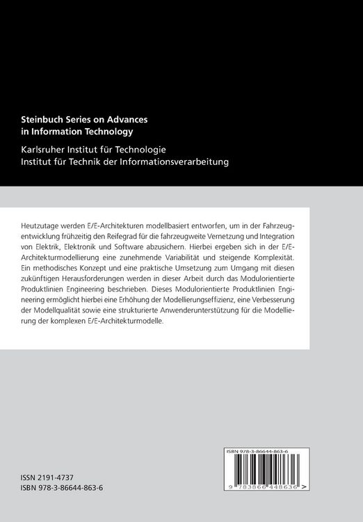Produktbild: Modulorientiertes Produktlinien Engineering f&uuml;r den modellbasierten Elektrik/Elektronik-Architekturentwurf