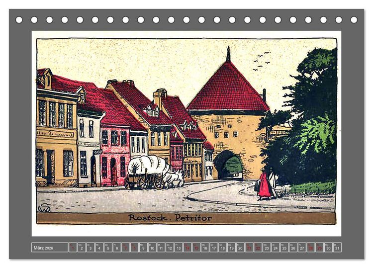 Produktbild: Gru&szlig; aus Rostock (Tischkalender 2026 DIN A5 quer), CALVENDO Monatskalender