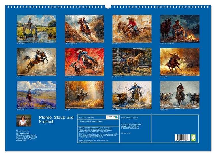 Produktbild: Pferde, Staub und Freiheit (Wandkalender 2026 DIN A2 quer), CALVENDO Monatskalender