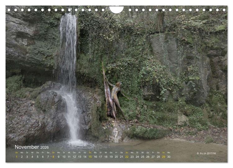 Produktbild: BODYPAINTING AM WASSERFALL VON LINN (Wandkalender 2026 DIN A4 quer), CALVENDO Monatskalender