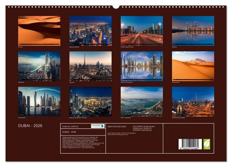 Produktbild: DUBAI - 2026 (hochwertiger Premium Wandkalender 2026 DIN A2 quer), Kunstdruck in Hochglanz