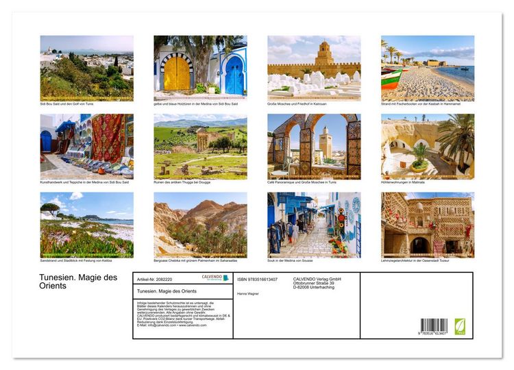 Produktbild: Tunesien. Magie des Orients (Wandkalender 2026 DIN A2 quer), CALVENDO Monatskalender