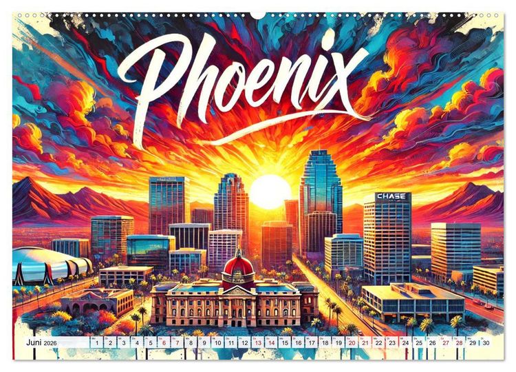 Produktbild: Stadtansichten der USA in Tusche (hochwertiger Premium Wandkalender 2026 DIN A2 quer), Kunstdruck in Hochglanz