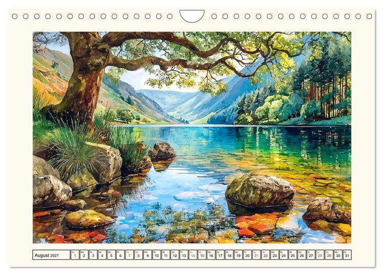 Produktbild: Irland. K&uuml;nstlerische Aquarelle zwischen K&uuml;ste und Hochland (Wandkalender 2027 DIN A4 quer), CALVENDO Monatskalender