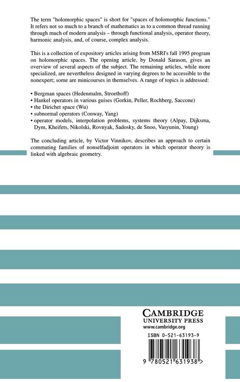 Produktbild: Holomorphic Spaces