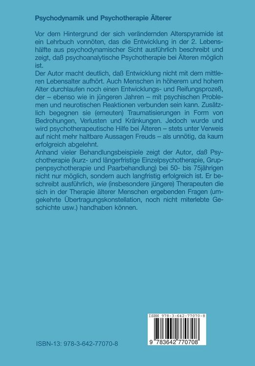 Produktbild: Psychodynamik und Psychotherapie &Auml;lterer