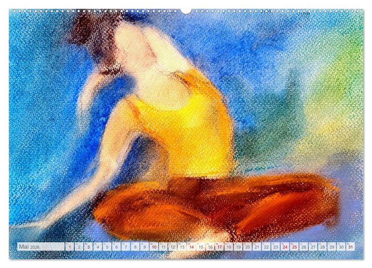 Produktbild: Yin Yoga Art - K&uuml;nstlerische Darstellung von Yin Yoga Asanas (Wandkalender 2026 DIN A2 quer), CALVENDO Monatskalender