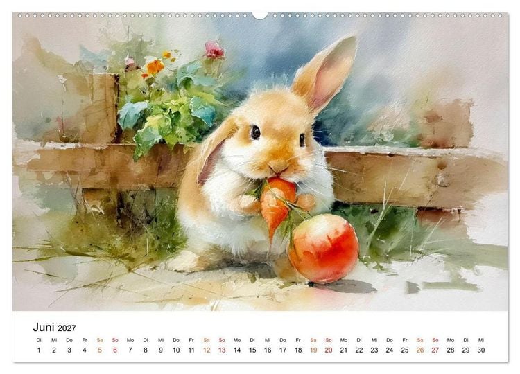 Produktbild: Tiere unserer Heimat in sanften Farben (hochwertiger Premium Wandkalender 2027 DIN A2 quer), Kunstdruck in Hochglanz