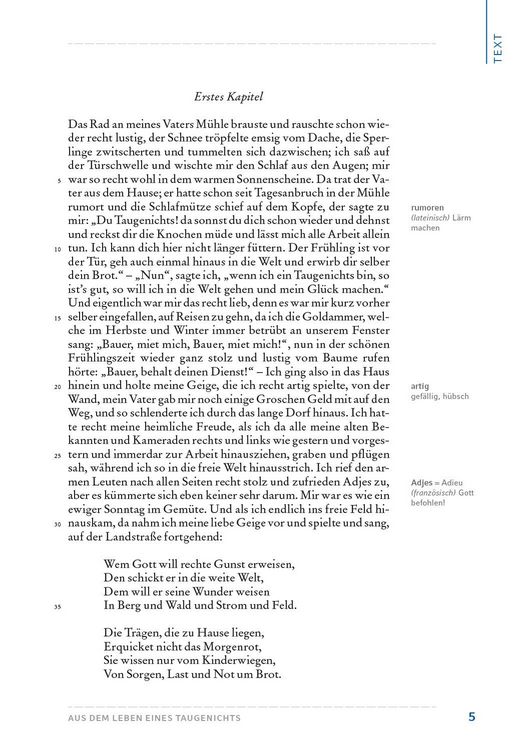 Aus Dem Leben Eines Taugenichts Wichtige Textstellen Aus dem Leben eines Taugenichts - Deutsch & Literatur Schulbuch - 978-3