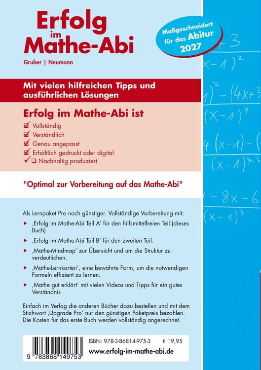Produktbild: Erfolg im Mathe-Abi 2027 Leistungsfach Teil A Baden-W&uuml;rttemberg