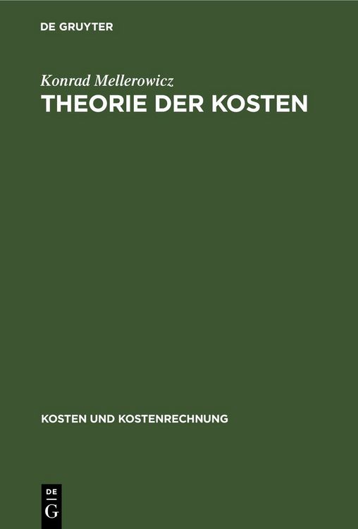 Produktbild: Theorie der Kosten