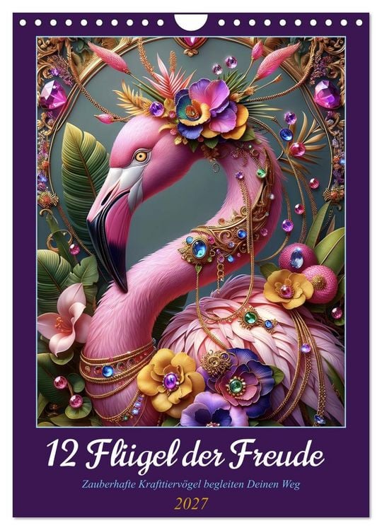 Produktbild: 12 Fl&uuml;gel der Freude (Wandkalender 2027 DIN A4 hoch), CALVENDO Monatskalender