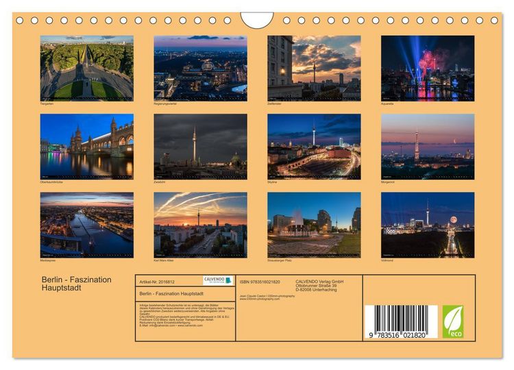 Produktbild: Berlin - Faszination Hauptstadt (Wandkalender 2026 DIN A4 quer), CALVENDO Monatskalender