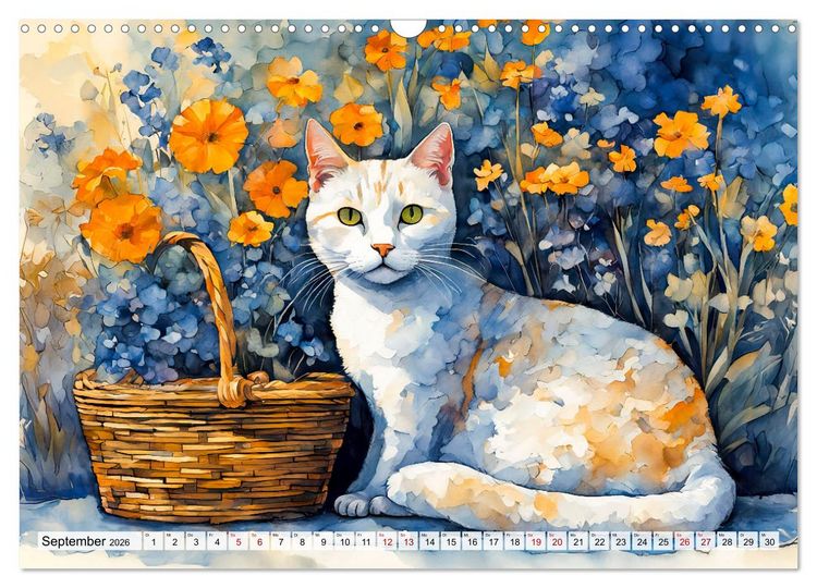 Produktbild: Katzenzauber - Katzenkalender mit stimmungsvollen Bildern (Wandkalender 2026 DIN A3 quer), CALVENDO Monatskalender