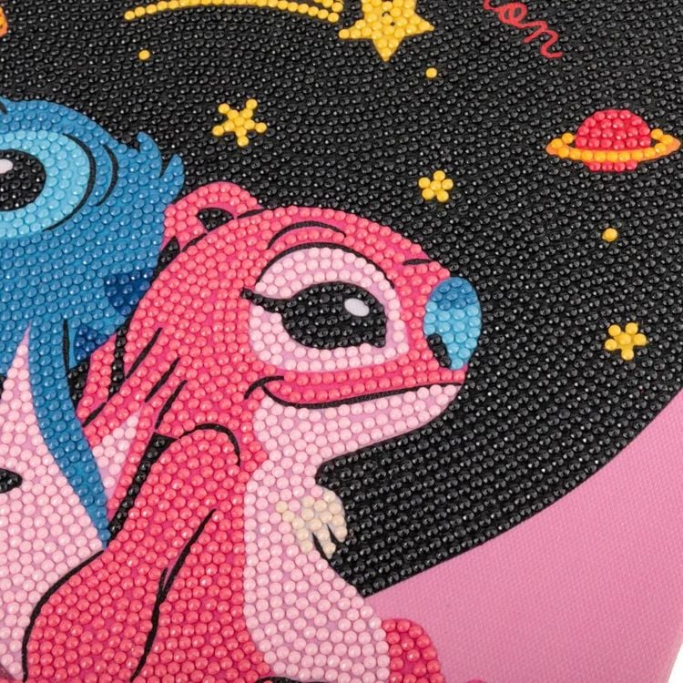Produktbild: Craft Buddy CAKL-32DNY716M - Crystal Art Famed Canvas Kit, Disney, Stitch & Angel, Leinwandbild 30x30cm, Diamond Painting