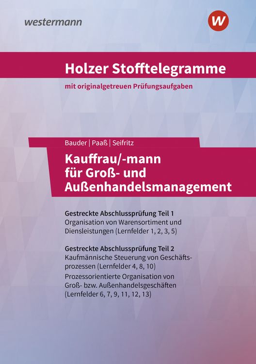 Produktbild: Holzer Stofftelegramme Kauffrau/-mann für Groß- und Außenhandelsmanagement