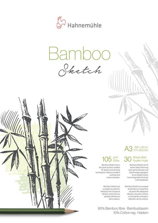 Produktbild: Hahnem&uuml;hle Papier Bamboo Sketch, DIN A 3, 105 g/m&sup2;