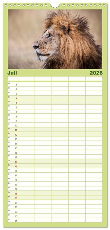 Produktbild: Familienplaner 2026 - Emotionale Momente: Afrika Wildlife. Part 3. mit 5 Spalten (Wandkalender, 21 x 45 cm) CALVENDO