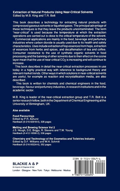 Produktbild: Extraction of Natural Products Using Near-Critical Solvents